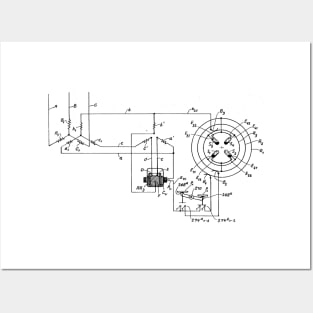 Driving Arrangements for Sewing Machine Vintage Patent Hand Drawing Posters and Art